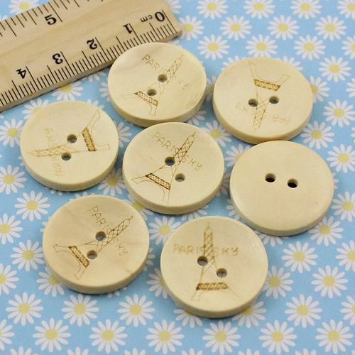 Wooden Button/Beads, Fashion DIY-accessories  Flat Round , 25x25mm,  Sold by Bag