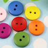 Wooden Button/Beads, Fashion DIY-accessories Mixed color Flat Round, 15x15mm,  Sold by Bag

