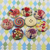 Wooden Button/Beads, Fashion DIY-accessories Mixed color Mixed Pattern, Flat Round 35x35mm,  Sold by Bag
