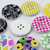 Wooden Button/Beads, Fashion DIY-accessories Mixed color Mixed Pattern, Flat Round 30x30mm,  Sold by Bag
