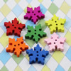 Wooden Button/Beads, Fashion DIY-accessories Mixed color , Snow Flake 23x23mm,  Sold by Bag
