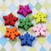 Wooden Button/Beads, Fashion DIY-accessories Mixed color , Snow Flake 23x23mm,  Sold by Bag