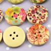 Wooden Button/Beads, Fashion DIY-accessories Mixed color  Mixed Pattern, Flat Round 18x18mm,  Sold by Bag
