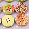 Wooden Button/Beads, Fashion DIY-accessories Mixed color  Mixed Pattern, Flat Round 18x18mm,  Sold by Bag