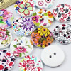 Wooden Button/Beads, Fashion DIY-accessories Mixed color  Mixed Pattern, Flat Round 20x20mm,  Sold by Bag
