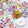 Wooden Button/Beads, Fashion DIY-accessories Mixed color  Mixed Pattern, Flat Round 20x20mm,  Sold by Bag