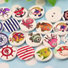 Wooden Button/Beads, Fashion DIY-accessories Mixed color  Mixed Pattern,Flat Round 20x20mm,  Sold by Bag
