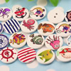 Wooden Button/Beads, Fashion DIY-accessories Mixed color  Mixed Pattern,Flat Round 20x20mm,  Sold by Bag