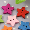 Wooden Button/Beads, Fashion DIY-accessories Mixed color ,Star 16x16mm,  Sold by Bag