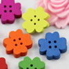 Wooden Button/Beads, Fashion DIY-accessories Mixed color ,Flower 21x21mm,  Sold by Bag
