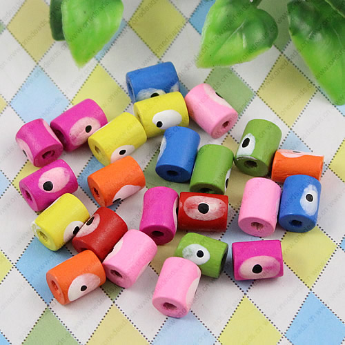 Wooden Beads, Fashion DIY-accessories for Bracelet/Necklace Mixed color Column 10x8mm, Sold by bag