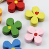 Wooden Beads, Fashion DIY-accessories for Bracelet/Necklace Mixed color Flower 13x13mm, Sold by bag