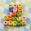 Wooden Beads, Fashion DIY-accessories for Bracelet/Necklace Mixed color & Mixed Letters 10x10mm, Sold by bag