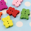 Wooden Button/Beads, Fashion DIY-accessories Mixed color Mixed Pattern Bears, 23x18mm,  Sold by Bag
