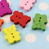 Wooden Button/Beads, Fashion DIY-accessories Mixed color Mixed Pattern Bears, 23x18mm,  Sold by Bag