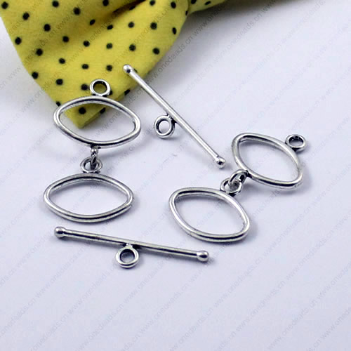 Clasps. Fashion Zinc Alloy jewelry findings. Loop:36x19mm. Bar:32x6mm. Sold by KG