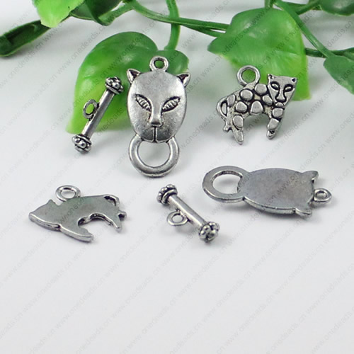 Clasps. Fashion Zinc Alloy jewelry findings. Loop:26x13mm. Bar:17x6mm.17x17mm Sold by KG