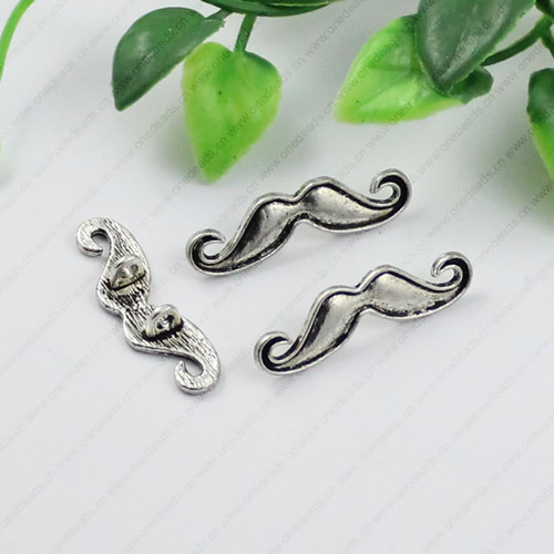 Beads. Fashion Zinc Alloy jewelry findings. mustache 31x9mm. Hole size:2mm. Sold by KG