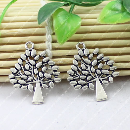 Pendant. Fashion Zinc Alloy jewelry findings. Tree 30x24mm. Sold by KG