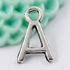Pendant. Fashion Zinc Alloy Jewelry Findings. Letter 8x12mm. Sold by Bag
