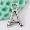 Pendant. Fashion Zinc Alloy Jewelry Findings. Letter 8x12mm. Sold by Bag