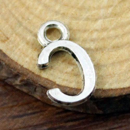 Pendant. Fashion Zinc Alloy Jewelry Findings. Letter 8x12mm. Sold by Bag