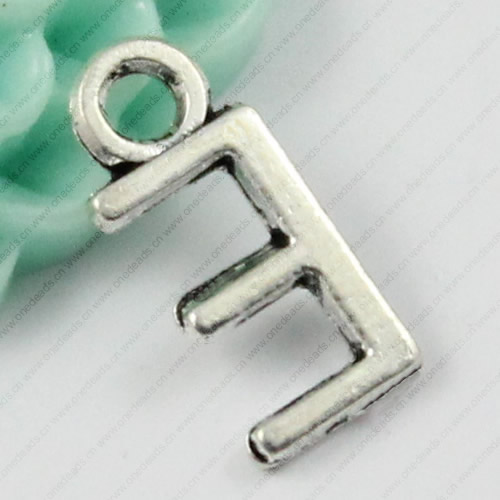 Pendant. Fashion Zinc Alloy Jewelry Findings. Letter 6x12mm. Sold by Bag