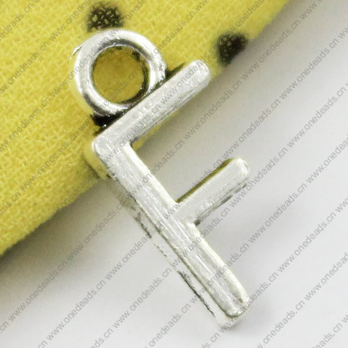 Pendant. Fashion Zinc Alloy Jewelry Findings. Letter 6x12mm. Sold by Bag
