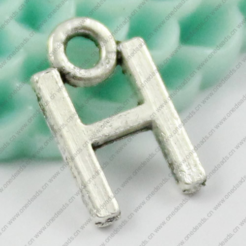Pendant. Fashion Zinc Alloy Jewelry Findings. Letter 7x11mm. Sold by Bag