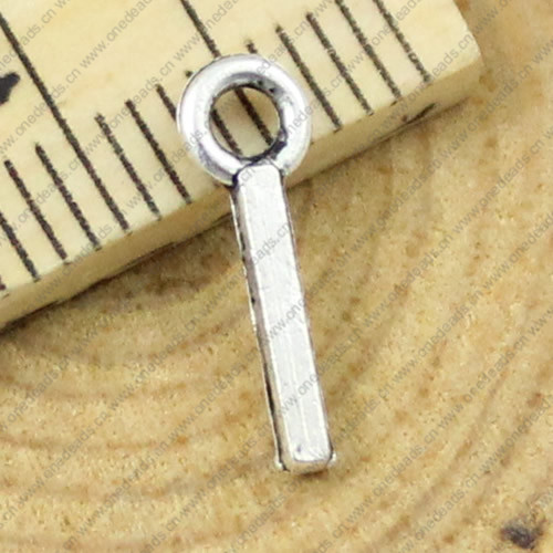 Pendant. Fashion Zinc Alloy Jewelry Findings. Letter 4x12mm. Sold by Bag
