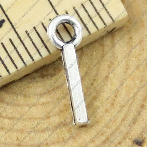 Pendant. Fashion Zinc Alloy Jewelry Findings. Letter 4x12mm. Sold by Bag