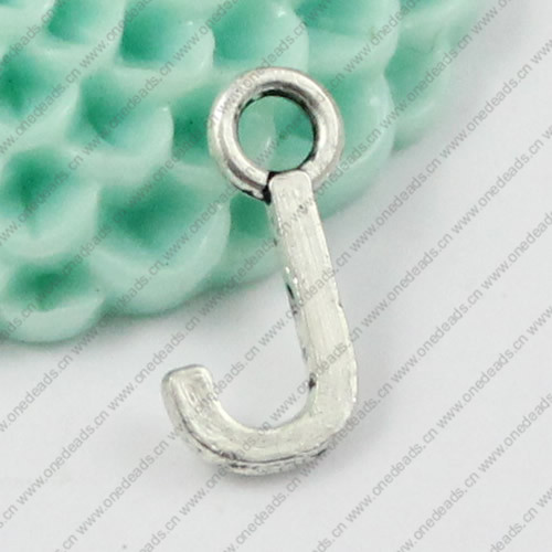 Pendant. Fashion Zinc Alloy Jewelry Findings. Letter 6x13mm. Sold by Bag
