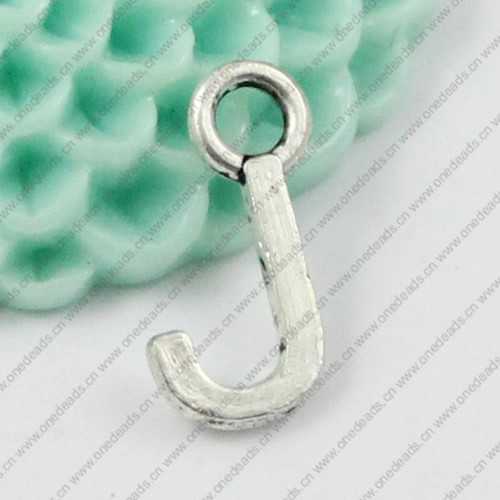 Pendant. Fashion Zinc Alloy Jewelry Findings. Letter 6x13mm. Sold by Bag