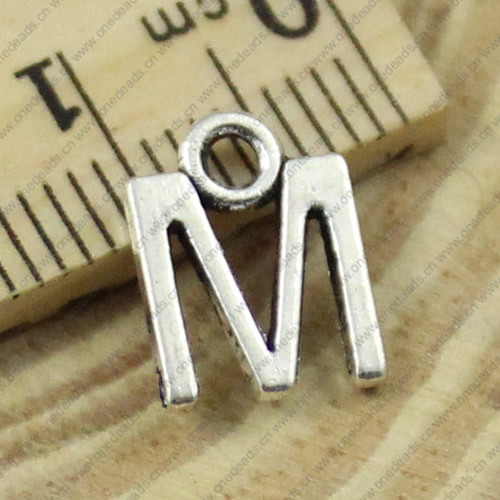 Pendant. Fashion Zinc Alloy Jewelry Findings. Letter 9x11mm. Sold by Bag