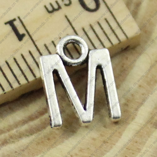 Pendant. Fashion Zinc Alloy Jewelry Findings. Letter 9x11mm. Sold by Bag
