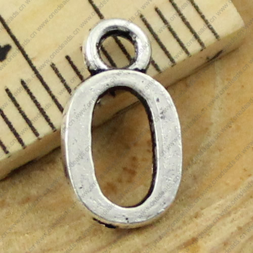 Pendant. Fashion Zinc Alloy Jewelry Findings. Letter 7x12mm. Sold by Bag