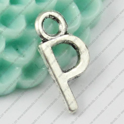 Pendant. Fashion Zinc Alloy Jewelry Findings. Letter 6x12mm. Sold by Bag
