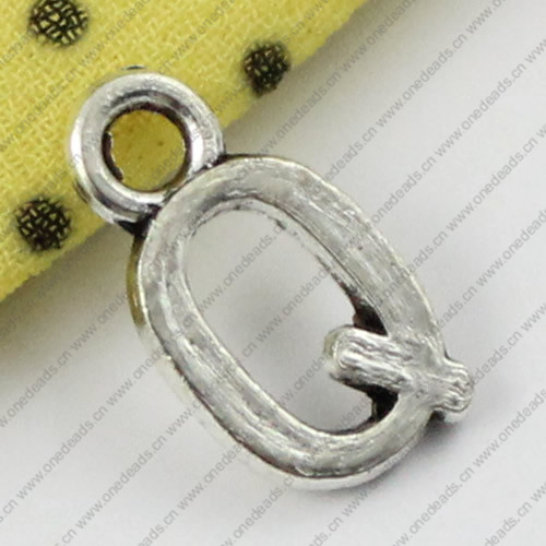 Pendant. Fashion Zinc Alloy Jewelry Findings. Letter 7x12mm. Sold by Bag