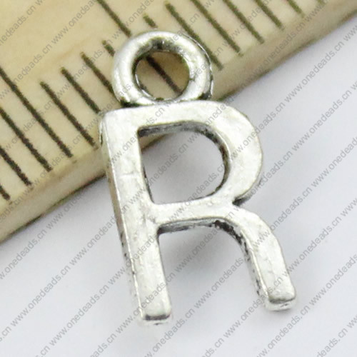 Pendant. Fashion Zinc Alloy Jewelry Findings. Letter 6x12mm. Sold by Bag
