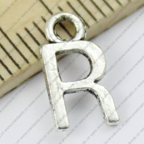 Pendant. Fashion Zinc Alloy Jewelry Findings. Letter 6x12mm. Sold by Bag