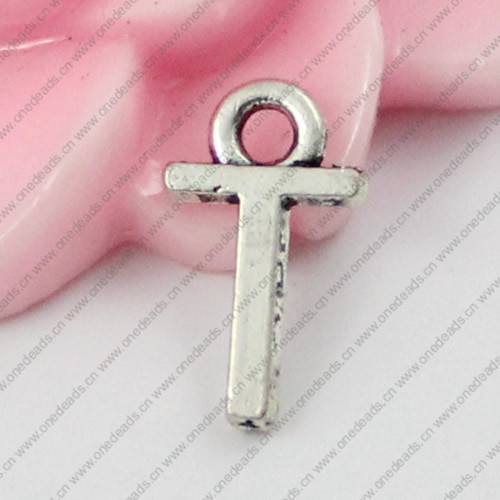 Pendant. Fashion Zinc Alloy Jewelry Findings. Letter 7x12mm. Sold by Bag