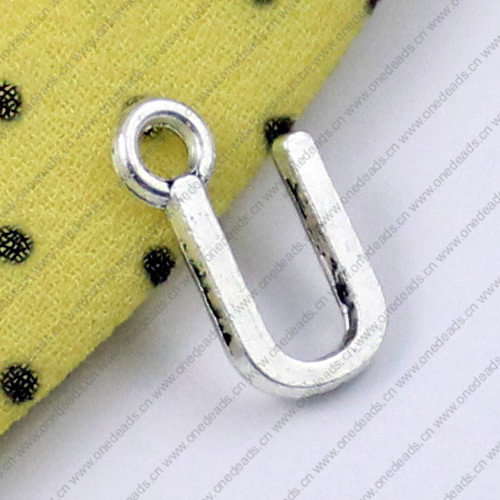 Pendant. Fashion Zinc Alloy Jewelry Findings. Letter 8x12mm. Sold by Bag