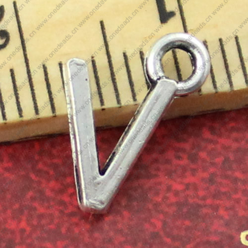 Pendant. Fashion Zinc Alloy Jewelry Findings. Letter 9x12mm. Sold by Bag

