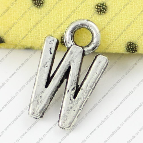 Pendant. Fashion Zinc Alloy Jewelry Findings. Letter 8x12mm. Sold by Bag
