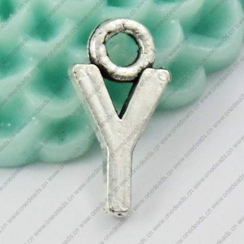 Pendant. Fashion Zinc Alloy Jewelry Findings. Letter 6x12mm. Sold by Bag