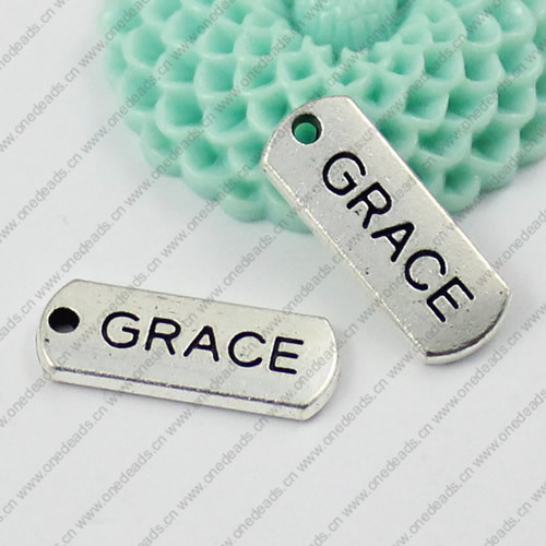 Pendant. Fashion Zinc Alloy jewelry findings.Rectangle 8x21mm. Sold by Bag