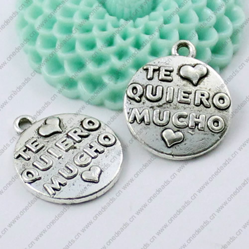 Pendant. Fashion Zinc Alloy jewelry findings. with Spanish 16x19mm. Sold by Bag