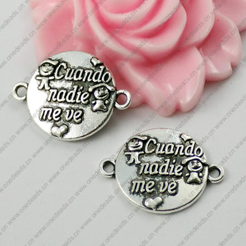 2014 Fashion Zinc Alloy Bracelet Findings with Spanish words. Wholesale Connectors 16x22mm. Sold by Bag