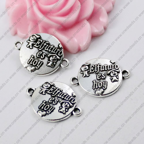 2014 Fashion Zinc Alloy Bracelet Findings with Spanish words. Wholesale Connectors 16x22mm. Sold by Bag