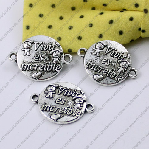 2014 Fashion Zinc Alloy Bracelet Findings with Spanish words. Wholesale Connectors 16x22mm. Sold by Bag